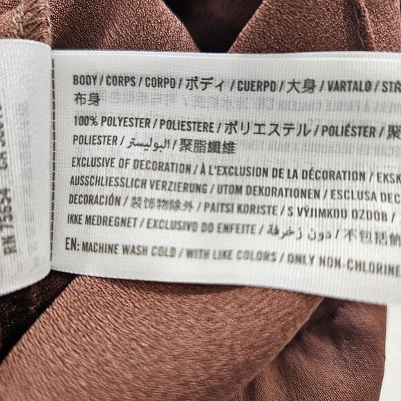 Abercrombie High Waist Shimmer Tie Waist Wide Leg Small Pant Brown - Picture 5 of 5